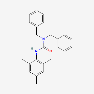 molecular formula C24H26N2O B15434707 N,N-Dibenzyl-N'-(2,4,6-trimethylphenyl)urea CAS No. 86764-37-6