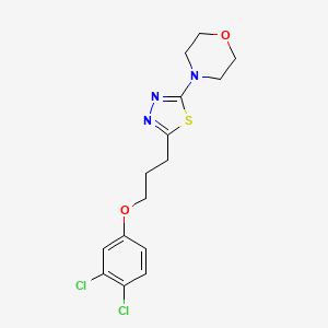 molecular formula C15H17Cl2N3O2S B15434736 4-{5-[3-(3,4-Dichlorophenoxy)propyl]-1,3,4-thiadiazol-2-yl}morpholine CAS No. 87411-19-6