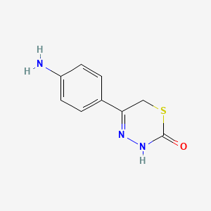 molecular formula C9H9N3OS B15434872 5-(4-Aminophenyl)-3,6-dihydro-2H-1,3,4-thiadiazin-2-one CAS No. 83113-15-9