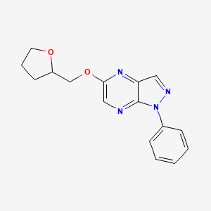 molecular formula C16H16N4O2 B15434881 5-[(Oxolan-2-yl)methoxy]-1-phenyl-1H-pyrazolo[3,4-b]pyrazine CAS No. 87595-27-5