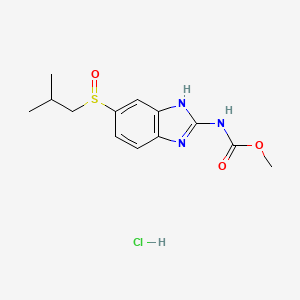 molecular formula C13H18ClN3O3S B15434910 methyl N-[6-(2-methylpropylsulfinyl)-1H-benzimidazol-2-yl]carbamate;hydrochloride CAS No. 82130-71-0