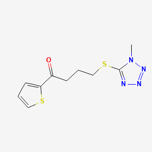 molecular formula C10H12N4OS2 B15435086 1-Butanone, 4-((1-methyl-1H-tetrazol-5-yl)thio)-1-(2-thienyl)- CAS No. 80087-46-3