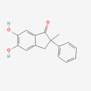 molecular formula C16H14O3 B15435106 5,6-Dihydroxy-2-methyl-2-phenyl-2,3-dihydro-1H-inden-1-one CAS No. 85524-71-6