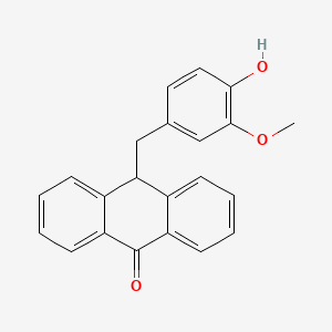 molecular formula C22H18O3 B15435154 10-[(4-Hydroxy-3-methoxyphenyl)methyl]anthracen-9(10H)-one CAS No. 82203-57-4