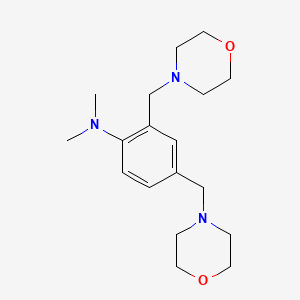 molecular formula C18H29N3O2 B15435192 Benzenamine, N,N-dimethyl-2,4-bis(4-morpholinylmethyl)- CAS No. 81054-21-9