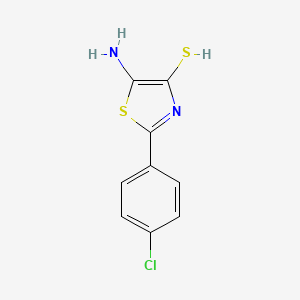 molecular formula C9H7ClN2S2 B15435220 5-Amino-2-(4-chlorophenyl)-1,3-thiazole-4-thiol CAS No. 80618-63-9