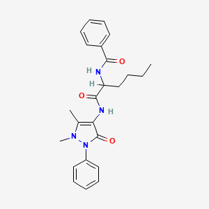 molecular formula C24H28N4O3 B15435874 N-(1-(Antipyrinylcarbamoyl)pentyl)benzamide CAS No. 81217-00-7