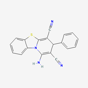 molecular formula C19H12N4S B15435980 3H-Pyrido[2,1-b]benzothiazole-2,4-dicarbonitrile, 1-amino-3-phenyl- 