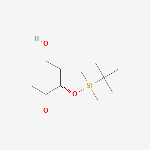 molecular formula C11H24O3Si B015436 (-)-(3S)-3-{[叔丁基(二甲基)甲硅烷基]氧基}-5-羟基戊烷-2-酮 CAS No. 218615-21-5