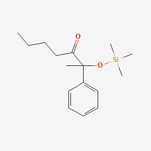 molecular formula C16H26O2Si B15436148 3-Heptanone, 2-phenyl-2-[(trimethylsilyl)oxy]- CAS No. 85083-72-3