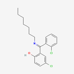 2-(Heptylimino-(2-chlorophenyl)methyl)-4-chlorophenol