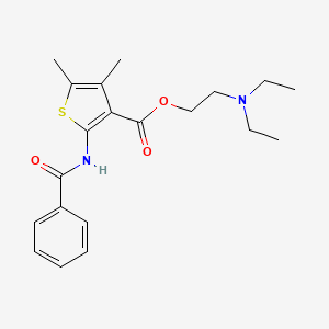 3-Thiophenecarboxylic acid, 2-(benzoylamino)-4,5-dimethyl-, 2-(diethylamino)ethyl ester