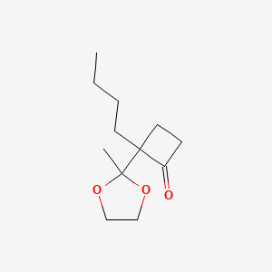 molecular formula C12H20O3 B15437295 2-Butyl-2-(2-methyl-1,3-dioxolan-2-yl)cyclobutan-1-one CAS No. 80706-75-8