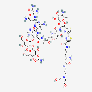 [2-[2-[2-[[6-amino-2-[3-amino-1-[(2,3-diamino-3-oxopropyl)amino]-3-oxopropyl]-5-methylpyrimidine-4-carbonyl]amino]-3-[[5-[[1-[[2-[4-[4-[[4-amino-6-[3-[bis(2-hydroxyethyl)amino]propylamino]-6-oxohexyl]carbamoyl]-1,3-thiazol-2-yl]-1,3-thiazol-2-yl]-1-(5-amino-3,4-dihydroxy-6-methyloxan-2-yl)oxy-2-hydroxyethyl]amino]-3-hydroxy-1-oxobutan-2-yl]amino]-3-hydroxy-5-oxopentan-2-yl]amino]-1-(1H-imidazol-5-yl)-3-oxopropoxy]-4,5-dihydroxy-6-(hydroxymethyl)oxan-3-yl]oxy-3,5-dihydroxy-6-(hydroxymethyl)oxan-4-yl] carbamate