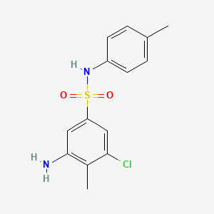 3-Amino-5-chloro-4-methyl-N-(4-methylphenyl)benzene-1-sulfonamide