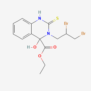 2-Mercapto-3-(2,3-dibromopropyl)-4-carbethoxy-4-hydroxy-3,4-dihydroquinazoline