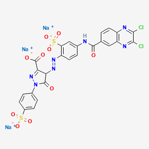 1H-Pyrazole-3-carboxylic acid, 4-((4-(((2,3-dichloro-6-quinoxalinyl)carbonyl)amino)-2-sulfophenyl)azo)-4,5-dihydro-5-oxo-1-(4-sulfophenyl)-, trisodium salt