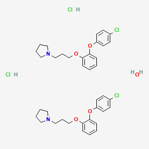 Pyrrolidine, 1-(3-(o-(p-chlorophenoxy)phenoxy)propyl)-, hydrochloride, hemihydrate