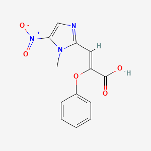 molecular formula C13H11N3O5 B15438541 3-(1-Methyl-5-nitro-1H-imidazol-2-yl)-2-phenoxy-2-propenoic acid CAS No. 74550-88-2