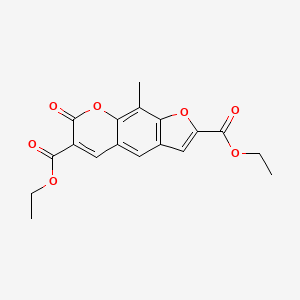 7H-Furo(3,2-g)(1)benzopyran-2,6-dicarboxylic acid, 9-methyl-7-oxo-, diethyl ester