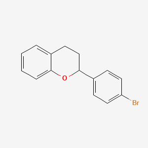 molecular formula C15H13BrO B15438839 2-(4-Bromophenyl)-3,4-dihydro-2H-1-benzopyran CAS No. 73110-65-3