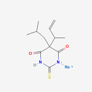 molecular formula C12H17N2NaO2S B15438979 5-Isobutyl-5-(1-methylallyl)-2-thiobarbituric acid sodium salt CAS No. 73664-48-9