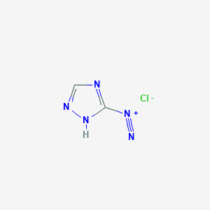 molecular formula C2H2ClN5 B15439289 1H-1,2,4-Triazole-3-diazonium, chloride CAS No. 74990-77-5