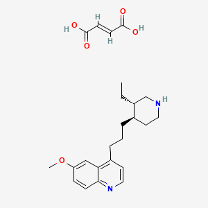 4(R)-(3-(6-Methoxy 4-quinolyl)propyl) 3(S)-ethyl piperidine fumarate