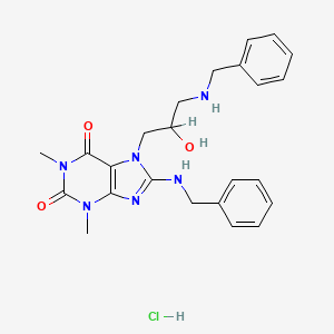 1H-Purine-2,6-dione, 3,7-dihydro-1,3-dimethyl-7-(2-hydroxy-3-((phenylmethyl)amino)propyl)-8-((phenylmethyl)amino)-, monohydrochloride