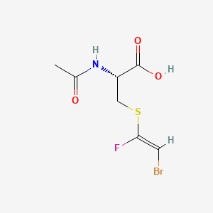 molecular formula C7H9BrFNO3S B15439436 L-Cysteine, N-acetyl-S-(2-bromo-1-fluoroethenyl)- CAS No. 75898-98-5