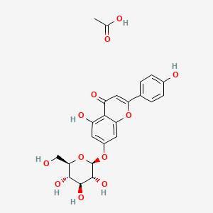 molecular formula C23H24O12 B15439472 4H-1-Benzopyran-4-one, 7-((2(or 6)-O-acetyl-beta-D-glucopyranosyl)oxy)-5-hydroxy-2-(4-hydroxyphenyl)- CAS No. 79080-62-9