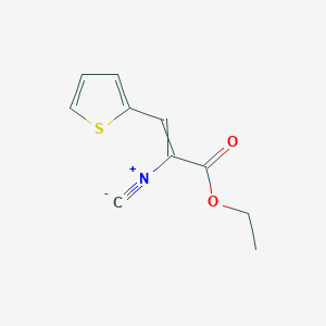 molecular formula C10H9NO2S B15439484 Ethyl 2-isocyano-3-(thiophen-2-yl)prop-2-enoate CAS No. 76203-11-7