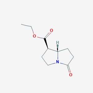 molecular formula C10H15NO3 B15439619 Ethyl (1R,7aS)-5-oxohexahydro-1H-pyrrolizine-1-carboxylate CAS No. 77513-73-6