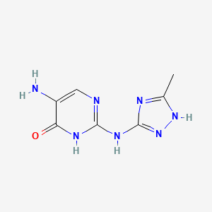 molecular formula C7H9N7O B15439645 5-Amino-2-[(5-methyl-1H-1,2,4-triazol-3-yl)amino]pyrimidin-4(3H)-one CAS No. 77961-55-8