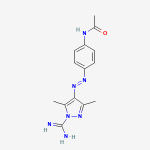 molecular formula C14H17N7O B15439692 N-[4-(1-Carbamimidoyl-3,5-dimethyl-pyrazol-4-YL)diazenylphenyl]acetamide CAS No. 79451-60-8