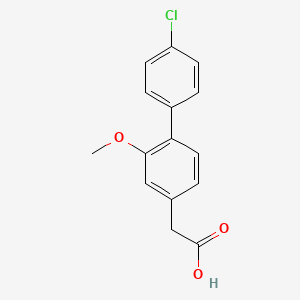 molecular formula C15H13ClO3 B15439744 4-Biphenylacetic acid, 4'-chloro-6-methoxy- CAS No. 77894-16-7