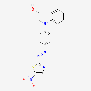 molecular formula C17H15N5O3S B15439784 2-(N-[4-[(5-nitro-1,3-thiazol-2-yl)diazenyl]phenyl]anilino)ethanol CAS No. 73157-50-3