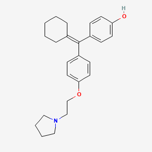 4-(Cyclohexylidene{4-[2-(pyrrolidin-1-yl)ethoxy]phenyl}methyl)phenol