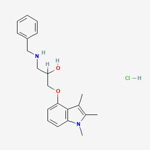 molecular formula C21H27ClN2O2 B15440372 1-Benzylamino-3-((1,2,3-trimethyl-1H-indol-4-yl)oxy)-2-propanol hydrochloride CAS No. 76410-34-9