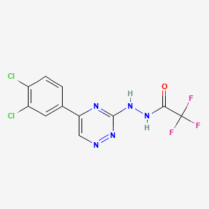 molecular formula C11H6Cl2F3N5O B15440861 N'-[5-(3,4-dichlorophenyl)-1,2,4-triazin-3-yl]-2,2,2-trifluoroacetohydrazide CAS No. 70551-85-8