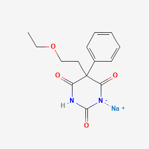 molecular formula C14H15N2NaO4 B15441218 5-(2-Ethoxyethyl)-5-phenylbarbituric acid sodium salt CAS No. 66941-25-1