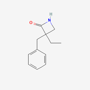 molecular formula C12H15NO B15442009 3-Benzyl-3-ethyl-2-azetidinone CAS No. 73855-95-5