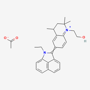 Benz[cd]indolium, 1-ethyl-2-[1,2,3,4-tetrahydro-1-(2-hydroxyethyl)-2,2,4-trimethyl-6-quinolinyl]-, acetate (salt)