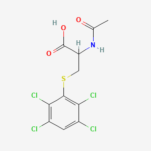 molecular formula C11H9Cl4NO3S B15443203 N-Acetyl-S-(2,3,5,6-tetrachlorophenyl)-DL-cysteine CAS No. 68671-93-2