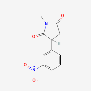 molecular formula C11H10N2O4 B15443688 N-Methyl-2-(m-nitrophenyl)succinimide CAS No. 66064-07-1