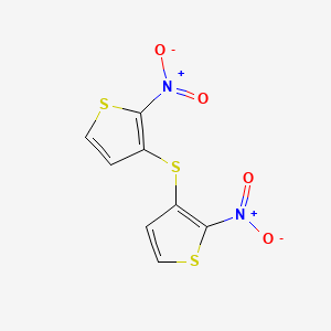 molecular formula C8H4N2O4S3 B15443751 3,3'-Sulfanediylbis(2-nitrothiophene) CAS No. 64729-08-4