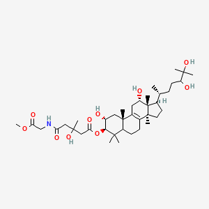 molecular formula C39H65NO10 B15443768 [(2R,3R,10S,12S,13R,14S,17R)-17-[(2R)-5,6-dihydroxy-6-methylheptan-2-yl]-2,12-dihydroxy-4,4,10,13,14-pentamethyl-2,3,5,6,7,11,12,15,16,17-decahydro-1H-cyclopenta[a]phenanthren-3-yl] 3-hydroxy-5-[(2-methoxy-2-oxoethyl)amino]-3-methyl-5-oxopentanoate CAS No. 69770-64-5