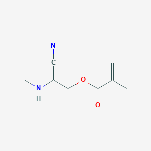 molecular formula C8H12N2O2 B15443804 2-Cyano-2-(methylamino)ethyl 2-methylprop-2-enoate CAS No. 65566-85-0