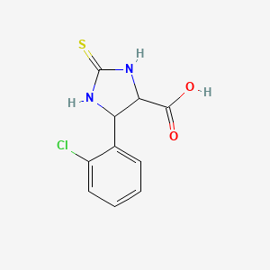 molecular formula C10H9ClN2O2S B15443829 5-(2-Chlorophenyl)-2-sulfanylideneimidazolidine-4-carboxylic acid CAS No. 64801-72-5