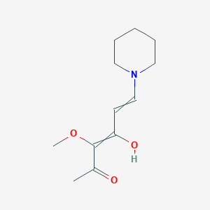 molecular formula C12H19NO3 B15443834 4-Hydroxy-3-methoxy-6-(piperidin-1-yl)hexa-3,5-dien-2-one CAS No. 66316-71-0